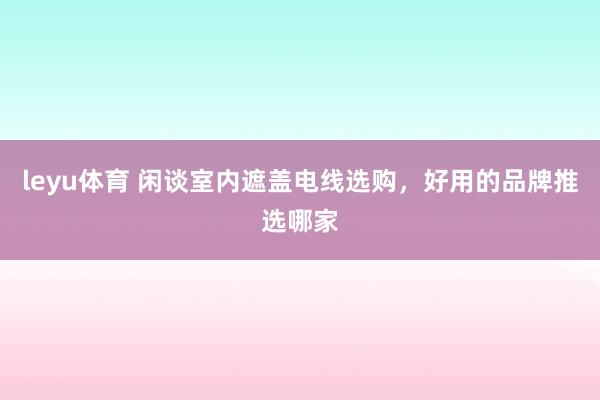 leyu体育 闲谈室内遮盖电线选购，好用的品牌推选哪家